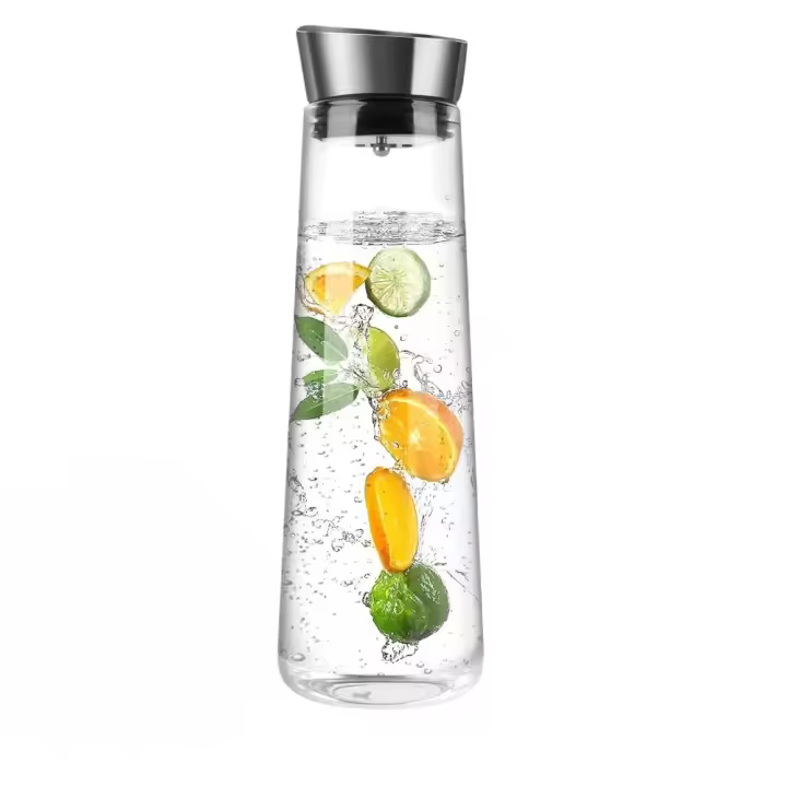 Tarro de Agua de Cristal de 1.5L Tarro de Agua de Vidrio Transparente y Resistente al Calor - 1