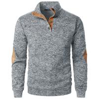 Top de suéter de punto casual de manga larga con cuello levantado para hombre de otoño e invierno - details 1