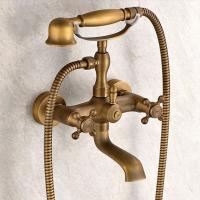 Juego de grifo de bañera de baño de estilo Retro, palanca única, ducha de mano, grifo mezclador de bañera - details 0