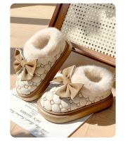 Botines de plataforma para mujer, botines de nieve de invierno de diseñador con lazo, zapatillas mullidas para interiores, zapatos planos de casa para mujer, calzado de moda cálido - details 3