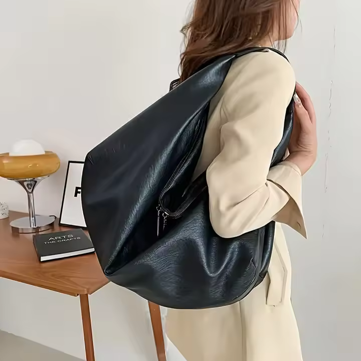 Bolso Hobo Vegano de Moda, Bolso de Hombro de Gran Capacidad, Bolso de Mano Casual para Mujer y Bolso Tote - 1