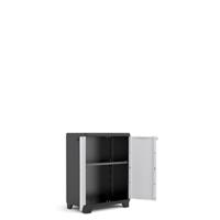 Armario Linear Escobero Almacenamiento de Resina con 2 Puertas y 3 Baldos Negro/Gris - details 10