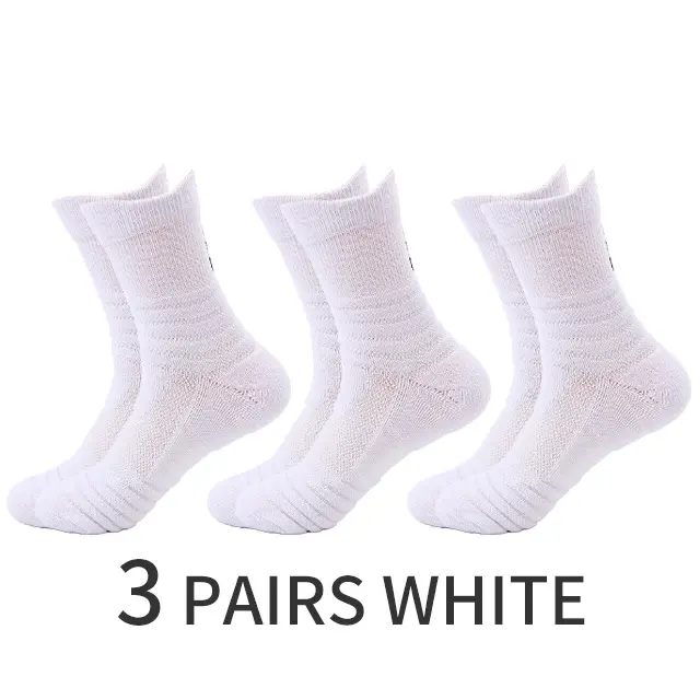Calcetines deportivos transpirables antideslizantes para hombre, medias de compresión de algodón para correr, baloncesto, ciclismo, caminar al aire libre, 3 pares - 1