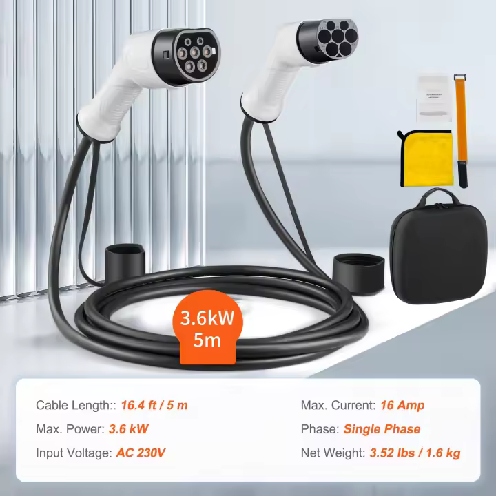 SucceBuy Cable de carga EV tipo 2 a tipo 2 IP66 Cargador de coche para vehículo eléctrico trifásico resistente al agua - 1