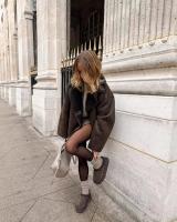 Abrigo de piel para mujer, chaqueta informal holgada de alta gama con solapa versátil, a la moda, novedad de invierno - details 1