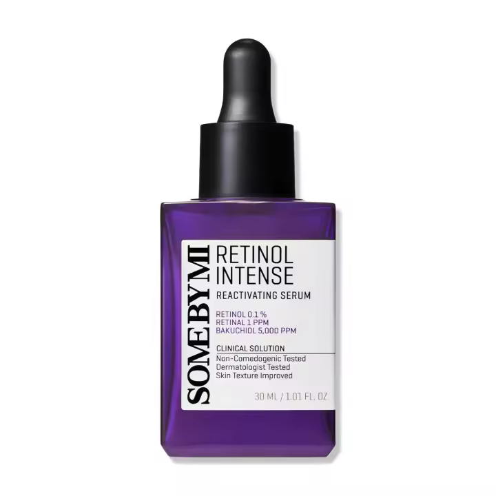 SOME BY MI Retinol Intense Reactivating Serum – 1.01oz, 30ml – Suero coreano de retinol al 0.1% para signos de envejecimiento facial y marcas post-acné – Minimizador de poros para rostro con bakuchiol y retina – Cuidado de la piel coreano - 1