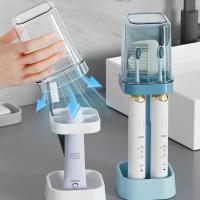 Juego de vasos para cepillo de dientes, organizador para parejas, diseño que ahorra espacio, Ideal para decoración y organización del baño - details 4