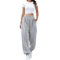 Pantalones de sandalia sueltos deportivos casuales para mujer, cintura elástica, color sólido - details 1