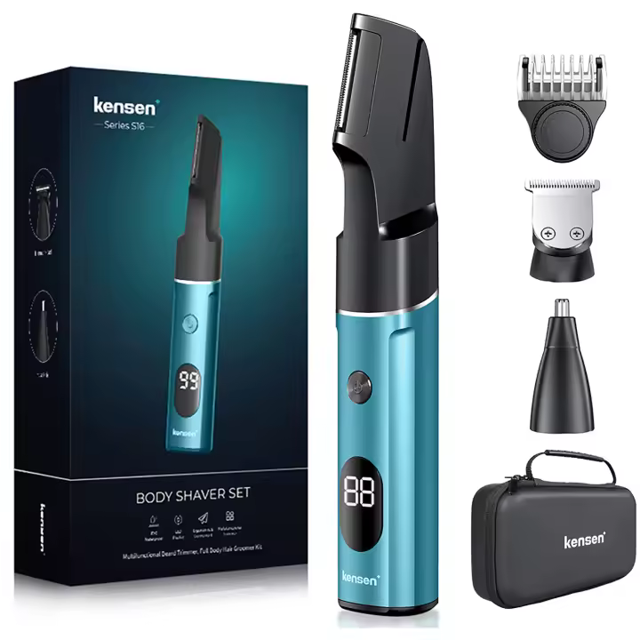Afeitadora Corporal Kensen Epilador 3 en 1 Impermeable IPX6 Adecuado para Barba, Pelo de Nariz, Eliminación de Vello en Todas las Partes del Cuerpo Aparato Eléctrico Sin Cable - 1