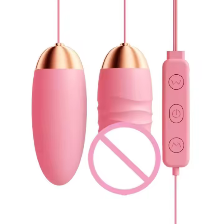 Peach doble bala saltando huevo adulto juguete masturbador sexo vibrador control remoto clitoris estimulación - 1