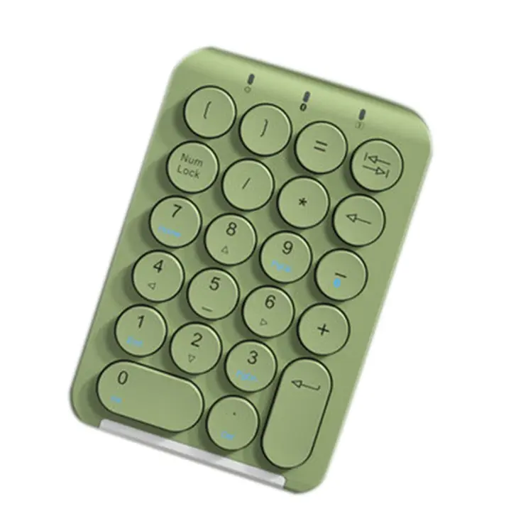 Teclado numérico inalámbrico Teclado numérico Bluetooth Teclas redondas Teclado numérico 22 teclas Teclado numérico recargable (verde) - 1