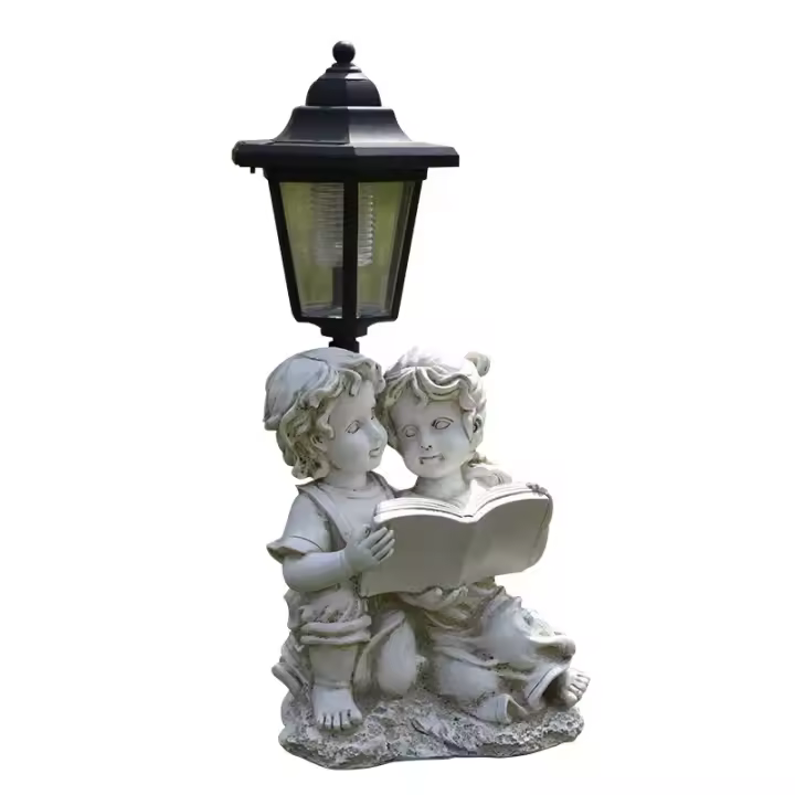 Nuevo Luz Solar de jardín, adorno gordo para cachorro, escultura de adorno de jardín, manualidad para regalo de resina - 1
