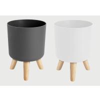 Maceta con soporte de madera para plantas, estante de exhibición para interiores, escritorio, decoración de sala de estar, maceta de flores de pie - details 11