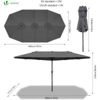 Sombrilla Parasol Rectangular, Sombrillas Jardin para Terraza Playa Piscina Mercado Patio Exterior, 300 x 150 cm, Protección Solar UV50+, Doble Beige - details 8