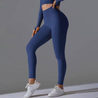 Hamidou-Pantalones deportivos de Yoga para mujer, mallas de cintura alta y caderas ajustadas, glúteos de melocotón, pantalones de Yoga desnudos de cintura alta - details 56