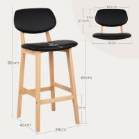 Silla de diseño de madera blanca con cuero artificial - details 16