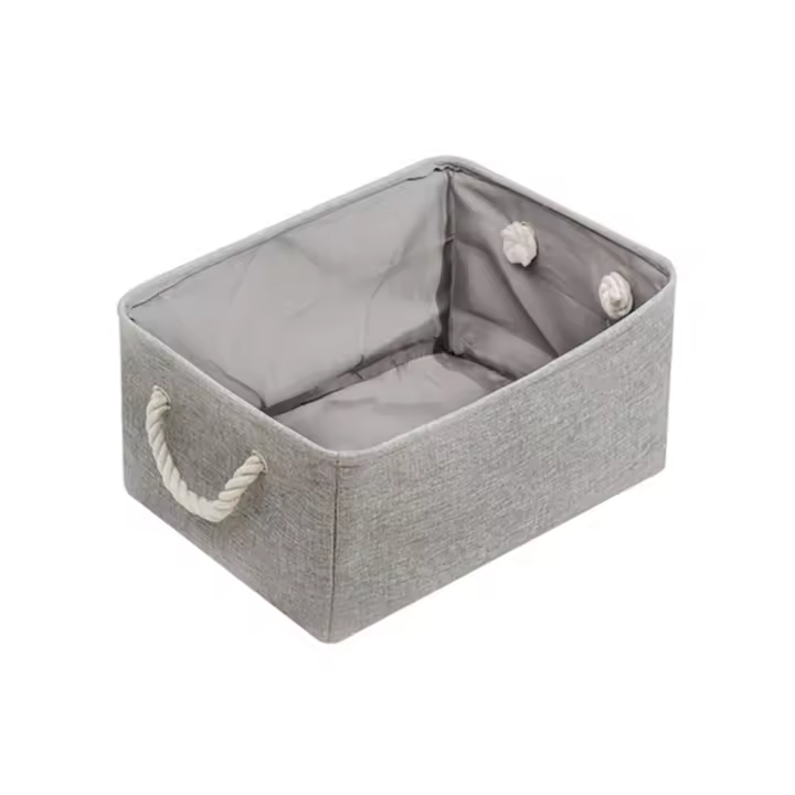 Caja organizadora de lino plegable, suministros para el hogar, juguetes para bebés, calcetines, ropa, libro, Gadget, casa, oficina, cesta de lavandería, almacenamiento A - 1