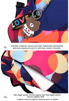 Mochila Multifuncional Antirrobo de de Gran Capacidad Estilo Floral Correa Hombro Arcuada - details 26