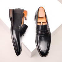 Primera capa de cuero de vaca, zapatos perezosos de un pedal, zapatos casuales de cuero, mocasines. - details 27