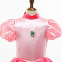 Vestido de princesa melocotón para cosplay, disfraz de juego de rol para niña, trajes de actuación de escenario para fiesta de cumpleaños, vestidos elegantes de carnaval para niños - details 13