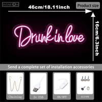 Luces LED de neón borracho en el amor, colgantes para dormitorio, hogar, habitación, boda, fiesta, Bar, Club, decoración de pared, regalo de cumpleaños, lámpara de neón - details 0