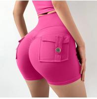 Pantalones cortos de Yoga para mujer, mallas Push Up de cintura alta con bolsillo, para gimnasio, Fitness y correr - details 8