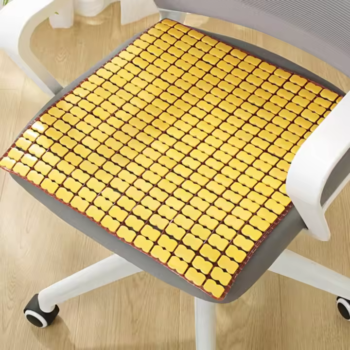 Estera moderna de bambú para verano, cojín de salón transpirable y sin contacto, funda de asiento ventilada para coche, cómoda y plegable - 1