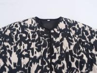 TRAFZA-abrigo de algodón con estampado de leopardo para mujer, abrigo holgado informal de manga larga con bolsillos y una hilera de botones, para invierno, 2024 - details 18