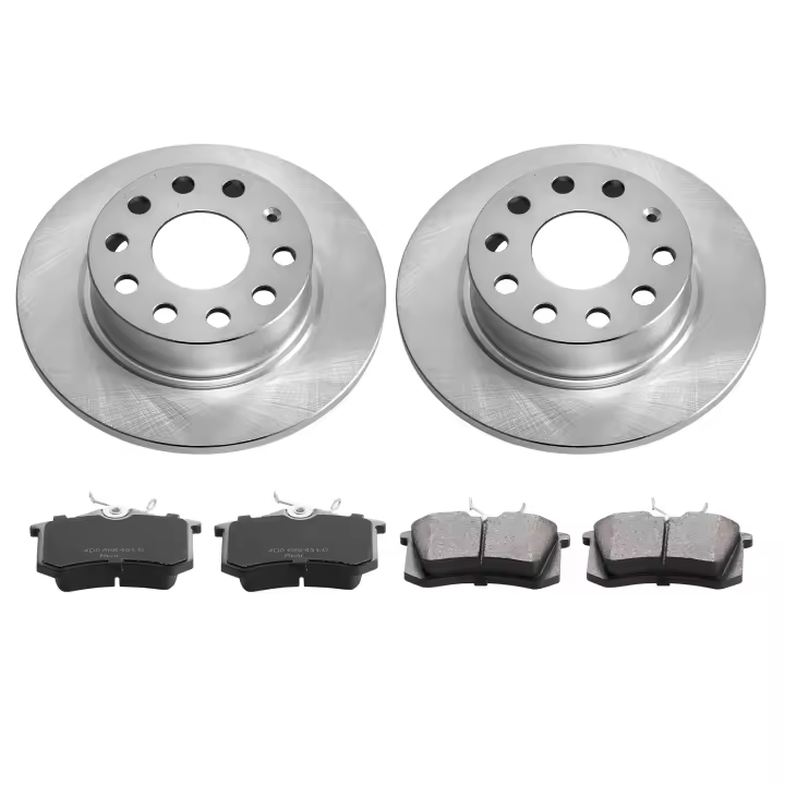 SucceBuy Kit de frenos traseros para Audi A3 (8P), VW Golf 5 6, Seat LEON, SKODA OCTAVIA, ALTEA, pastillas de freno de cerámica y reemplazo de rotores de 253 mm, - 1