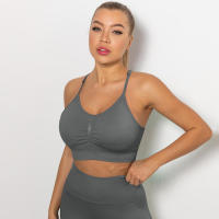 Hamidou-sujetadores deportivos para mujer, ropa interior para gimnasio, correr, a prueba de golpes, transpirable, sin mangas, para Yoga - details 11