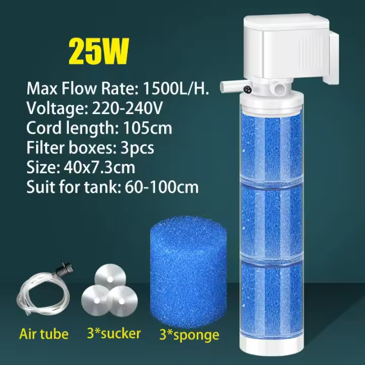 De Esponja para Acuario Filter, de Purificación de Agua internal Filter, Bomba de Agua múltiple para Pecera, Onda para hacer taburete, Bomba de aire with Sucker - 1