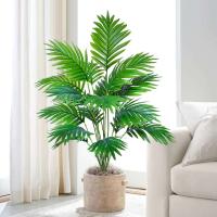 Árbol artificial de 68-125 cm (41,33 pulgadas), planta falsa tropical, ramas de hojas de palma de plástico verde, adecuado para el jardín del hogar - details 6