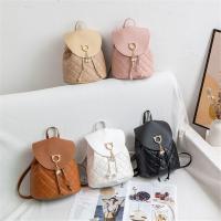 Mini mochila informal de cuero PU para mujer, bolsas de libros para estudiantes, con cordón - details 0