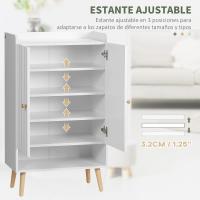 Zapatero Estrecho con 2 Puertas Mueble de Zapatero Ajustable para 15 Pares de Zapatos Blanco - details 4