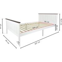 Cama Infantil Individual de Madera - Nogal - con somier, para niños, Color Blanco, Moderno y Elegante Mobiliario Pino, Espacio para Dormir: 70x140 cm - details 6