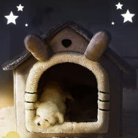 HOOPET-casa de perro de doble techo con forma de Animal, cama cómoda para dormir, suministros para gatos y perros pequeños, nuevo estilo - details 16