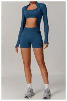 Pantalones cortos de yoga de cintura alta sin costuras, pantalones deportivos para apretar la cintura y levantar la cadera, usados ​​como pantalones cortos para correr - details 12