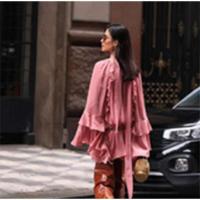 Vestidos elegantes lisos de encaje con múltiples unces, vestidos elegantes holgados con cuello de pico, batas de manga larga para mujer nueva, vestido de vacaciones para ir al trabajo de verano 2025 - details 15