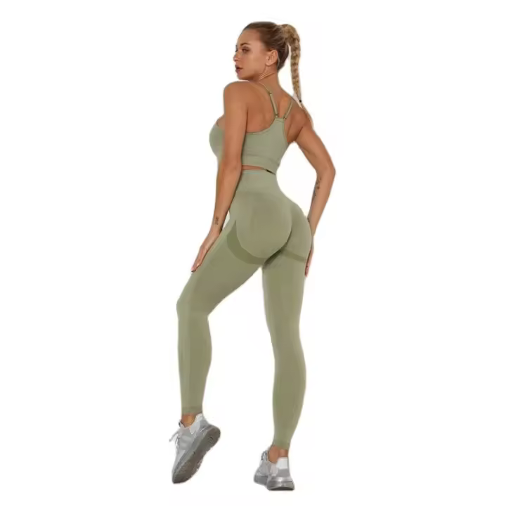 - Gimnasios de entrenamiento de cintura alta para mujer, monos de yoga, sujetador, conjunto para correr, tres entrenamientos - 1