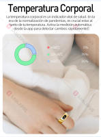 Anillo inteligente SANLEPUS con monitoreo de salud 24 horas al día, 7 días a la semana: frecuencia cardíaca, sueño, oxígeno en sangre y temperatura corporal |   Batería de 7 días |   Resistencia al agua hasta 5 ATM - details 2