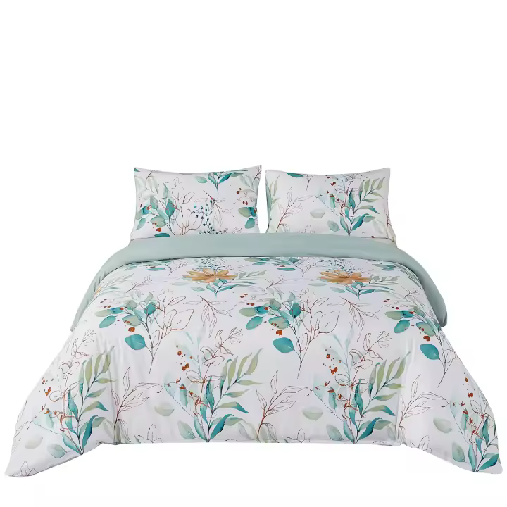 Juego de Fundas de Cama Moderno de Hojas de Eucalipto Poliéster Lavable en Máquina - 1
