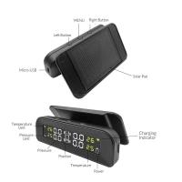 Sistema de Monitor de alarma de neumáticos de coche TPMS inteligente, pantalla de 4 sensores, advertencia de temperatura de presión de neumáticos inteligente Solar - details 13