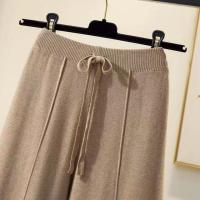 Pantalones de punto para mujer, cinturón, alta elasticidad, pantalones cortos tipo bermuda con cordón, pierna recta y ancha para primavera - details 7