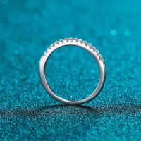 Anillo de Plata Esterlina S925 Plato de Oro Blanco 18k Anillo de Compromiso de Boda 1,5mm Color D - details 3