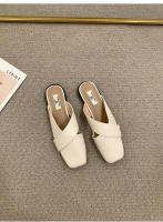 Baotou media zapatillas desgaste primavera y verano, nuevo diseño de nicho sentido un pedal moda casual plana fresca zapatillas - details 11