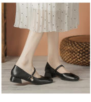 Zapatos Mary Jane con punta cuadrada y pequeña fragancia y tacón grueso - details 10