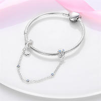 Cuentas colgantes de plata de ley 925 con conchas de océano, cuentas de cadena de seguridad, pulsera Original para hacer joyas, regalo del Día de San Valentín - details 3