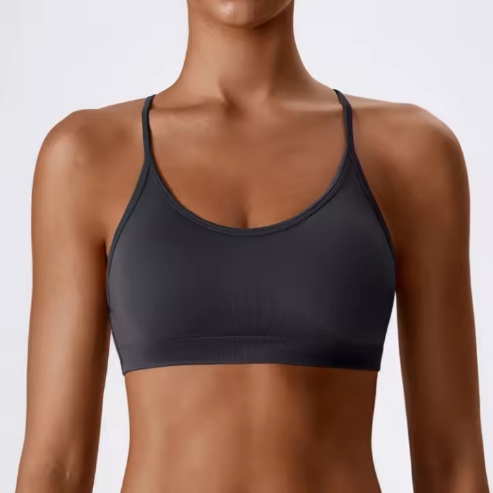 Camisola Deportiva Sin Espalda Top de Deportes Ajustado para Mujeres Absorbente de Choques - 1