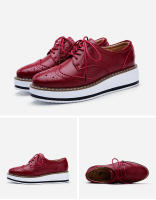Zapatos de cuero genuino de alta calidad para mujer, zapatos Derby planos Brogue informales, zapatos Oxford formales Retro Brock para mujer - details 24