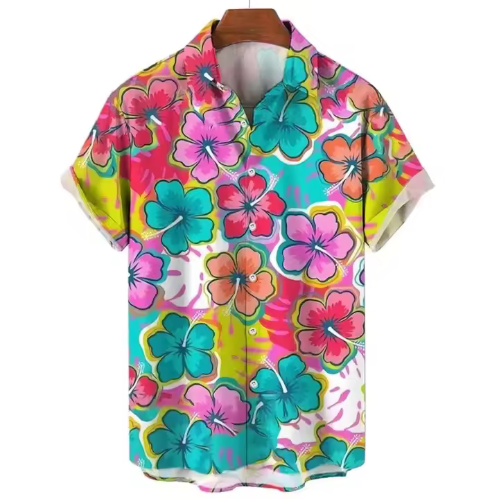 Camisa estampada Trcal Beach 3D, ropa de hombre de gran tamaño, casual, Hawaii, playa, Hawaii Spring Valley, moda de vacaciones - 1